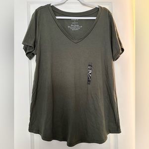 Torrid Classic Fit Girlfriend Tee in Olive Green Sz 2